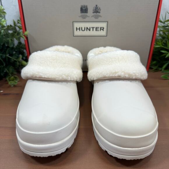 Hunter Women's Play Sherpa Insulated Clogs White Size 6 - Picture 3 of 9